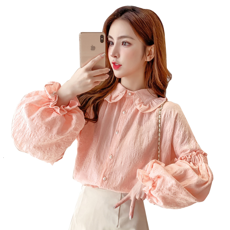 2021 New Blouse and Shirts Fashion Female Bubble Sleeves Casual Shirt Elegant Doll Collar Office Lady Tops Women Wear White Y114 Cudz, Pink
2021 New Blouse and Shirts Fashion Female Bubble Sleeves Casual Shirt Elegant Doll Collar Office Lady Tops Women Wear White Y114 Cudz, Pink