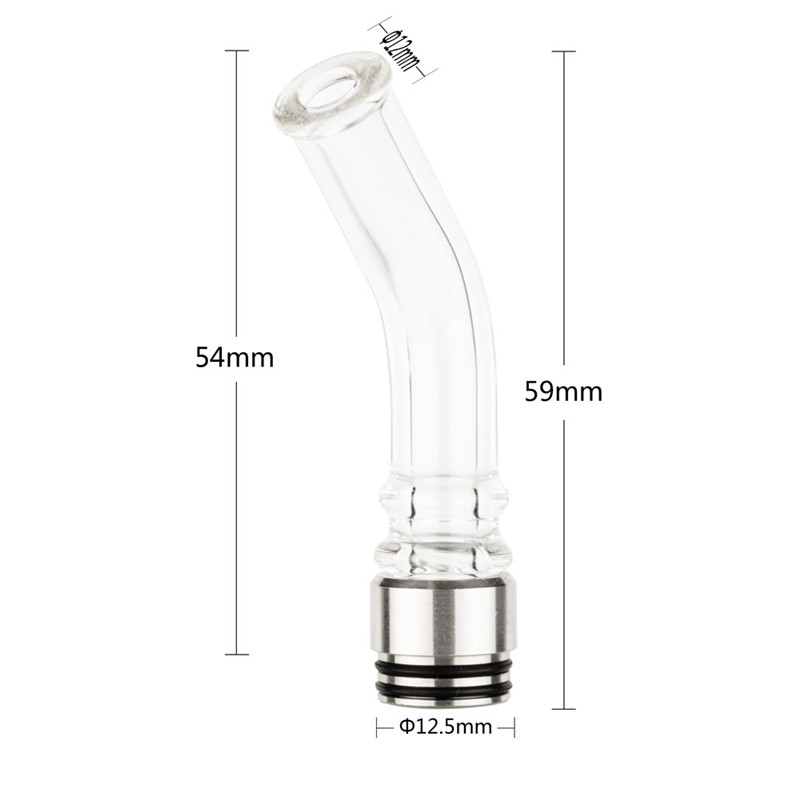 

2Styles Pyrex Glass 810 510 Vape Long Clear Stainless Steel SS Drip Tip Wide Bore Mouthpiece For for 510 810 Thread Tank Atomizer