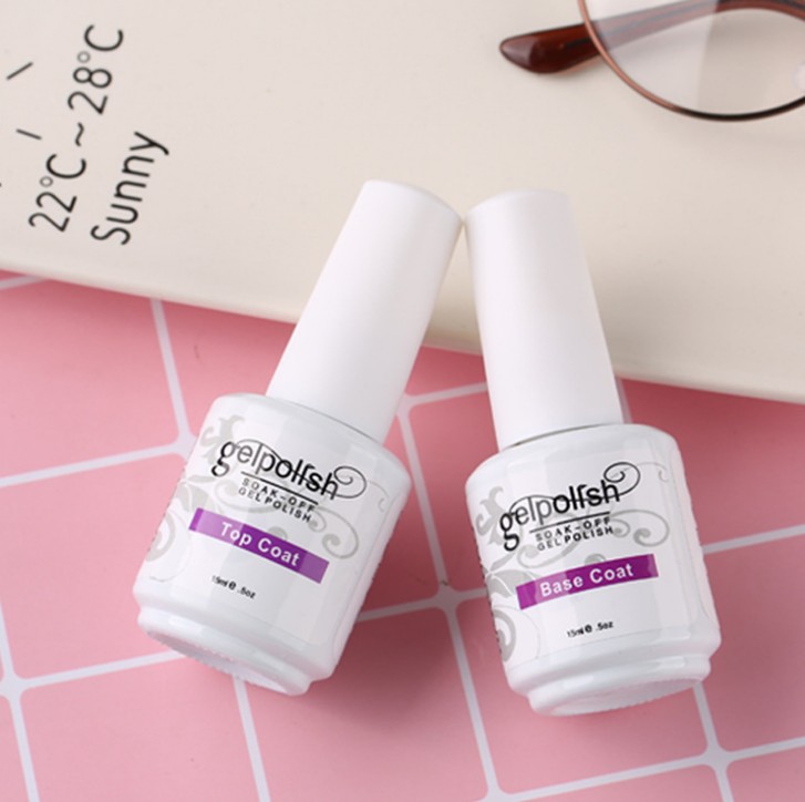 Verntion Top and Base Coat Transparent Nail Gel Polish No Sticky Gel Acrylic Glue Nail Polish Non Cleansing Base for Primer
