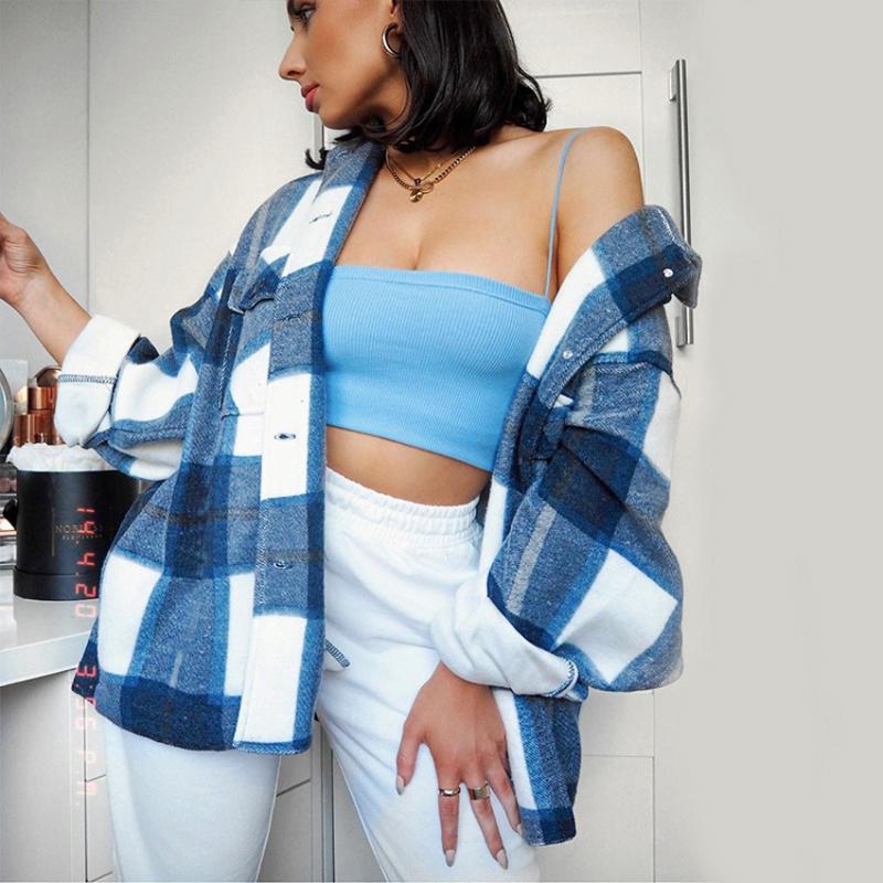 VESSOS Women Plaid Jacket Long Sleeve Thick Streetwear Fashion Pocket Oversized Fall Coats Abrigos Mujer Invierno 2021 Winter, Blue
VESSOS Women Plaid Jacket Long Sleeve Thick Streetwear Fashion Pocket Oversized Fall Coats Abrigos Mujer Invierno 2021 Winter, Blue