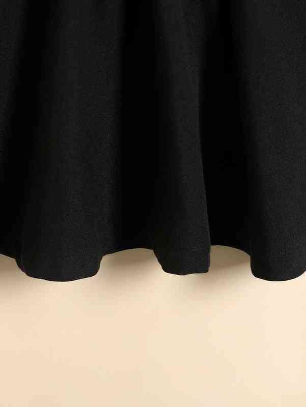 Baby Colorblock Bishop Sleeve Flare Hem Dress SHE