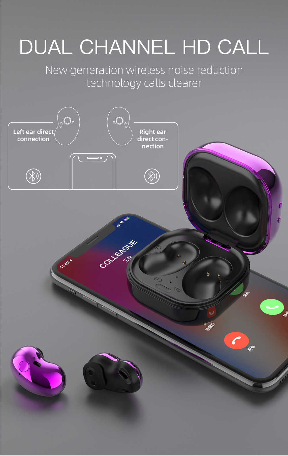 TOP 2021 Cell Phone Earphones Wirelessearphone For R190 R180 Bluetooth Wireless Headphone Touch Earphone Noise Reduction headsets Sambuds pk R175 R170, Gold
TOP 2021 Cell Phone Earphones Wirelessearphone For R190 R180 Bluetooth Wireless Headphone Touch Earphone Noise Reduction headsets Sambuds pk R175 R170, Gold
