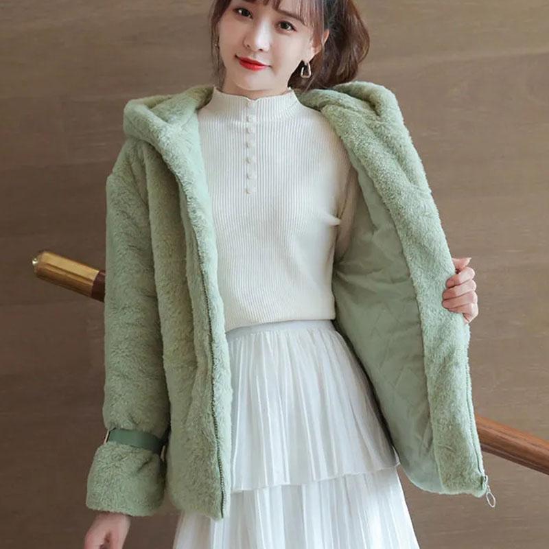 Winter Warm Hooded Imitate Mink Plush Padded Women Fur Coat Large Size Short Solid Color Fashion Women' Fur Coat JK308, Black
Winter Warm Hooded Imitate Mink Plush Padded Women Fur Coat Large Size Short Solid Color Fashion Women' Fur Coat JK308, Black