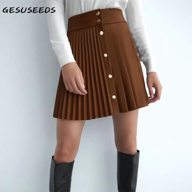Sexy skirt women pleated skirts vintage leather skirt high waisted mini skirts summer black faux leather single breasted, Coffee
Sexy skirt women pleated skirts vintage leather skirt high waisted mini skirts summer black faux leather single breasted, Coffee