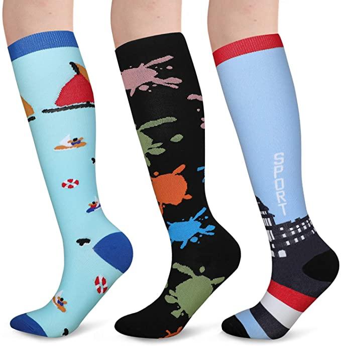 

Running Men Women Socks Sports Black Compression Socks Varicose Vein Stocking Stretch Pressure Circulation Stockings 15-20 MmHg, Qsg19002-lanzimu