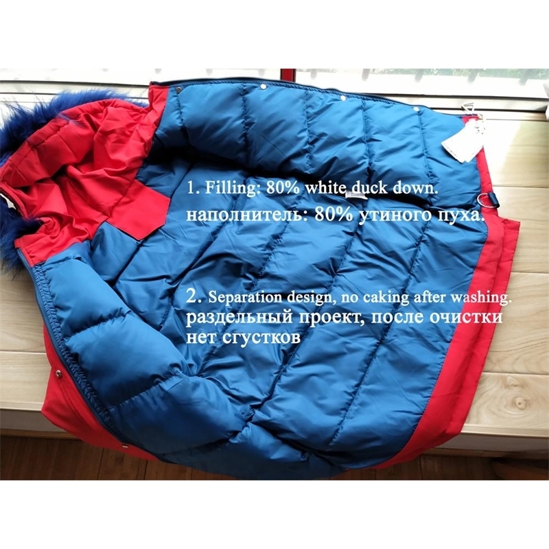 10 to 12 years Girls Winter Down Parkas Teenage Jackets Real Fur Hoodie Thicken Warm Students Children Outerwear 201102