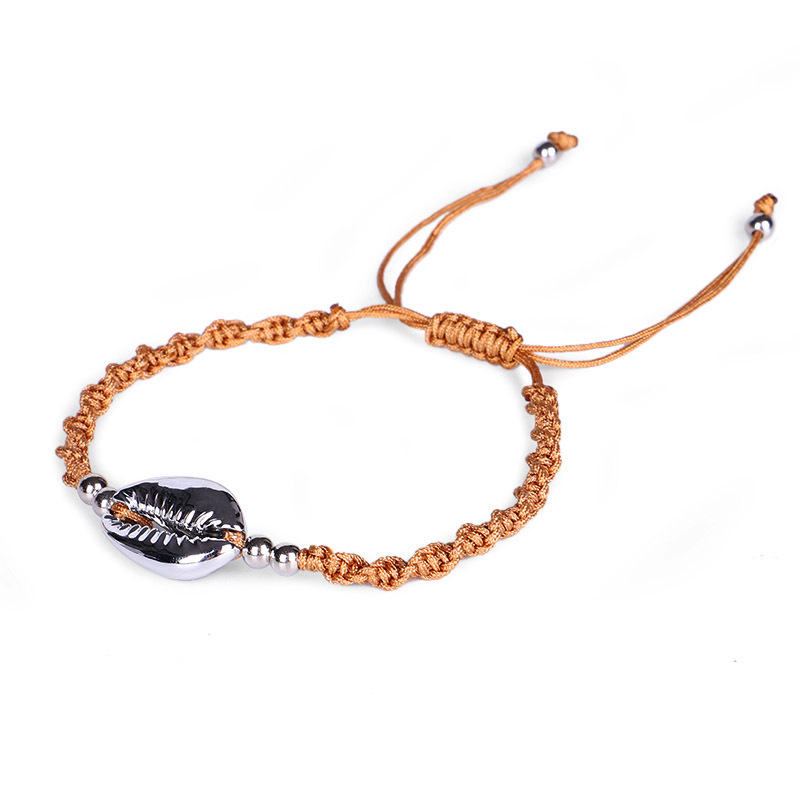 Handmade Colorful Woven Shell Charm Bracelet Adjustable Friendship Bracelets