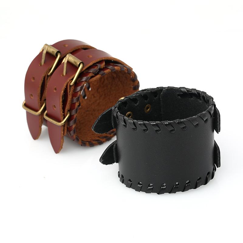 Vintage Design Punk Fashion Brown Black Genuine Wide Leather Bracelets Women Men Jewelry Accessories PK-63
Vintage Design Punk Fashion Brown Black Genuine Wide Leather Bracelets Women Men Jewelry Accessories PK-63