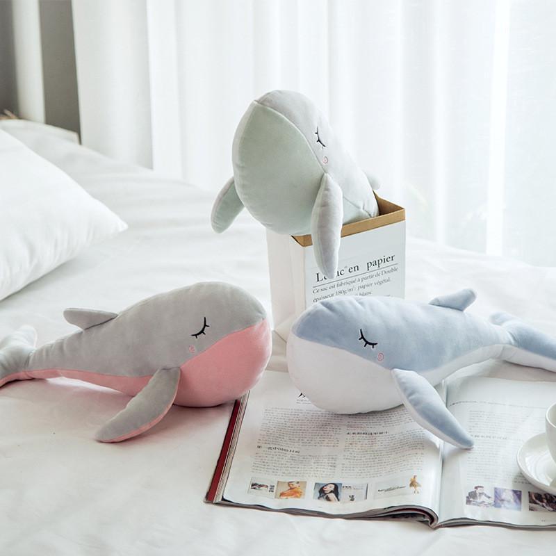 

New INS Nordic Cute Whale Pattern Sleeping Stuffed Cushion Cartoon Decorate Nursery for Baby Bedroom Decor Plush toys1