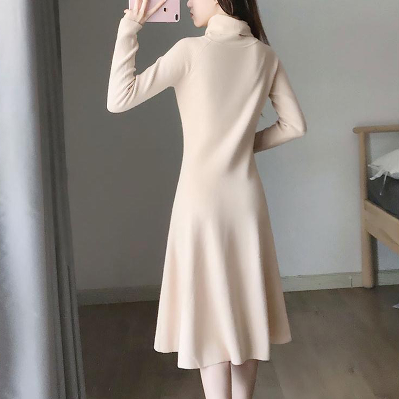 women knit casual dresses elegant OL turtleneck slim long Sweater dress Autumn Winter solid dress female A-line basic dress 201110, Caramel
women knit casual dresses elegant OL turtleneck slim long Sweater dress Autumn Winter solid dress female A-line basic dress 201110, Caramel