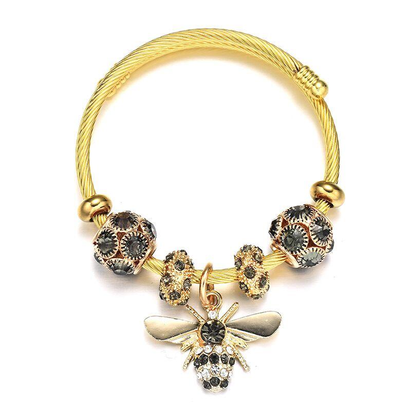 Adjustable titanium steel golden silvery bee Chain Beaded Bangles For Women Girl Romantic Accessories Fashion Jewellery Bracelet
Adjustable titanium steel golden silvery bee Chain Beaded Bangles For Women Girl Romantic Accessories Fashion Jewellery Bracelet
