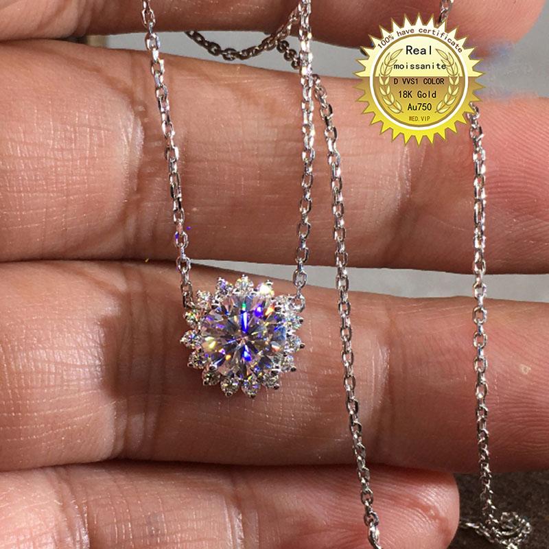 Solid Au750 18K gold Necklace 1ct moissanite Diamond DVVS color With national certificate 005
Solid Au750 18K gold Necklace 1ct moissanite Diamond DVVS color With national certificate 005