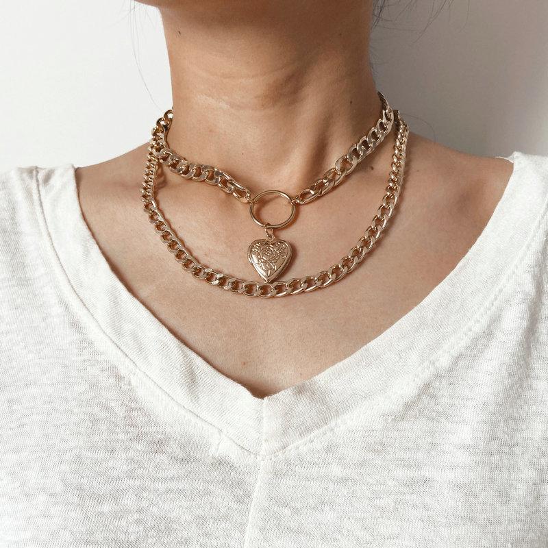 Paris Street Fashion Heart-shaped Pendant Clavicle Necklace Double Layer Clavicle Chain Necklace Accessories Female Jewelry
Paris Street Fashion Heart-shaped Pendant Clavicle Necklace Double Layer Clavicle Chain Necklace Accessories Female Jewelry