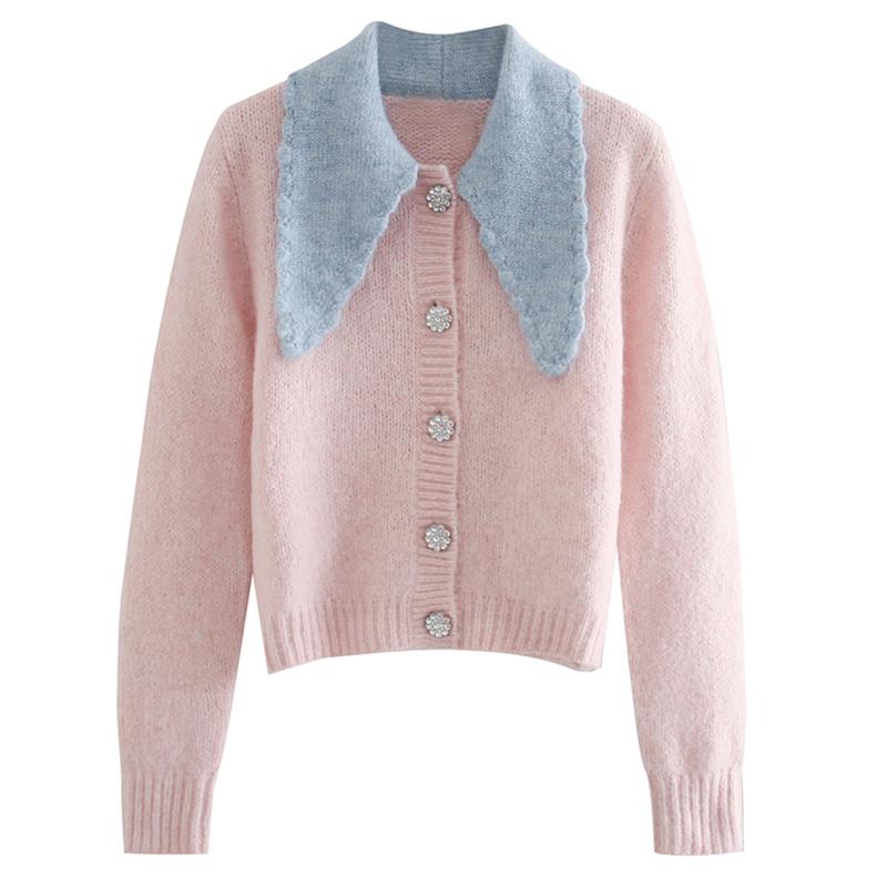 Collar Sweaters Women Fashion Sweet Patchwork Sweater Women Elegant Jewelry Buttons Sweaters Female Ladies IU, Sw4586
Collar Sweaters Women Fashion Sweet Patchwork Sweater Women Elegant Jewelry Buttons Sweaters Female Ladies IU, Sw4586