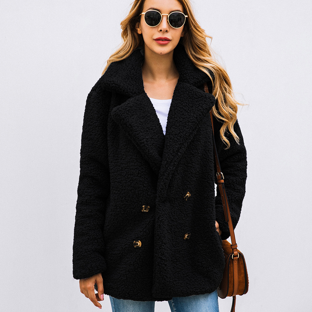Casual Faux Fur Teddy Coat Autumn Winter Soft Women Jacket Coat Plus Size Female Warm Plush Thick Fleece Outerwear Ladies Coat 201019