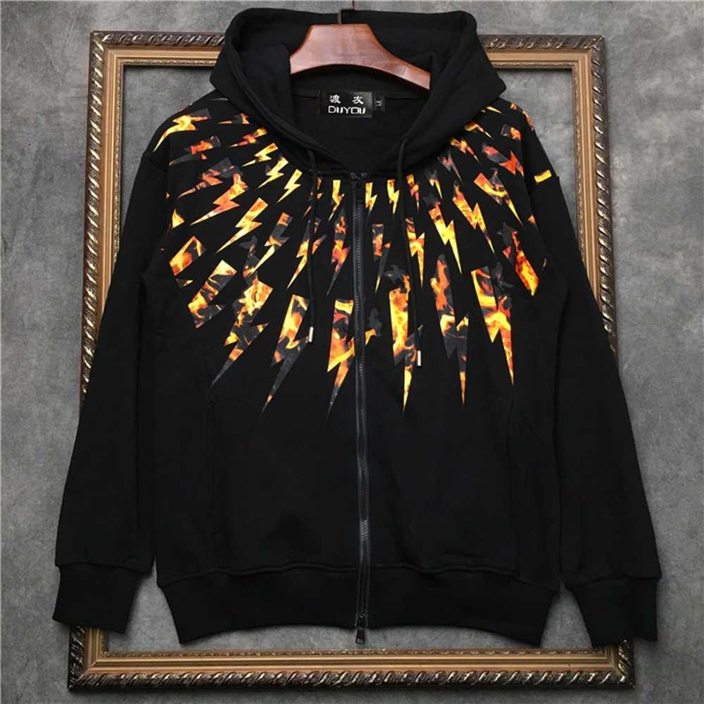 Men's 100% Cotton Hoodies with Flame Bolt Print Sweatshirt Men Sweaterwear Dd|41935d532 Lqim, Black
Men's 100% Cotton Hoodies with Flame Bolt Print Sweatshirt Men Sweaterwear Dd|41935d532 Lqim, Black
