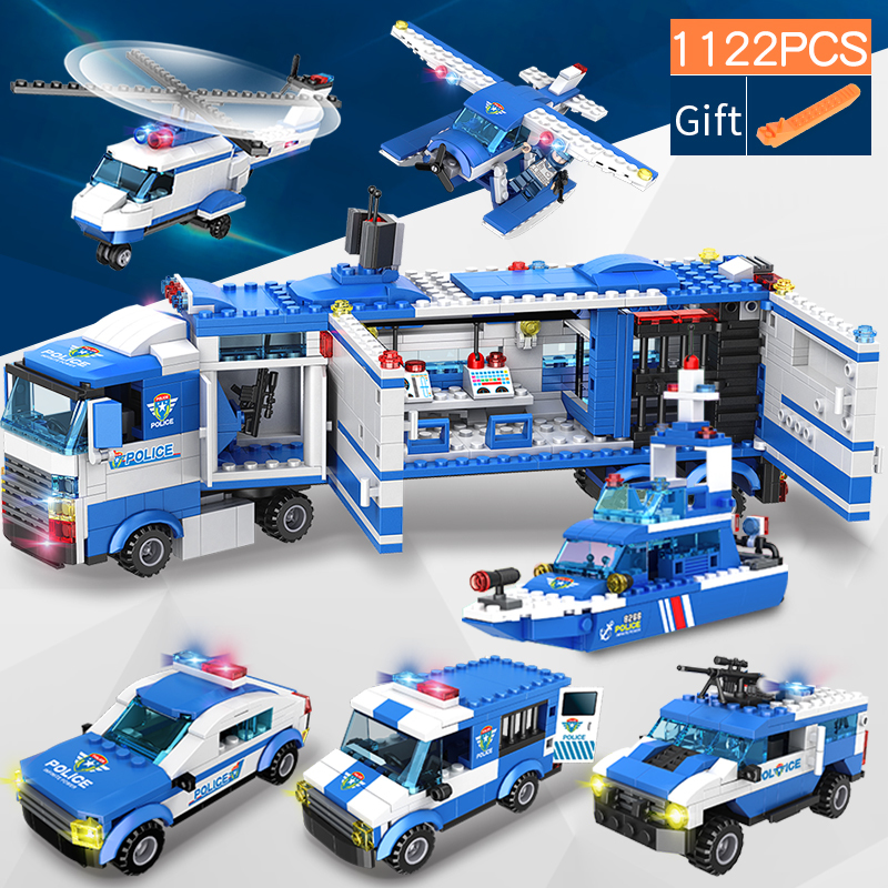 1122 pcs City Police Station SWAT Building Blocks Car Helicopter City House Truck Blocks Creative Bricks Toys For Children Boys Q1221
1122 pcs City Police Station SWAT Building Blocks Car Helicopter City House Truck Blocks Creative Bricks Toys For Children Boys Q1221