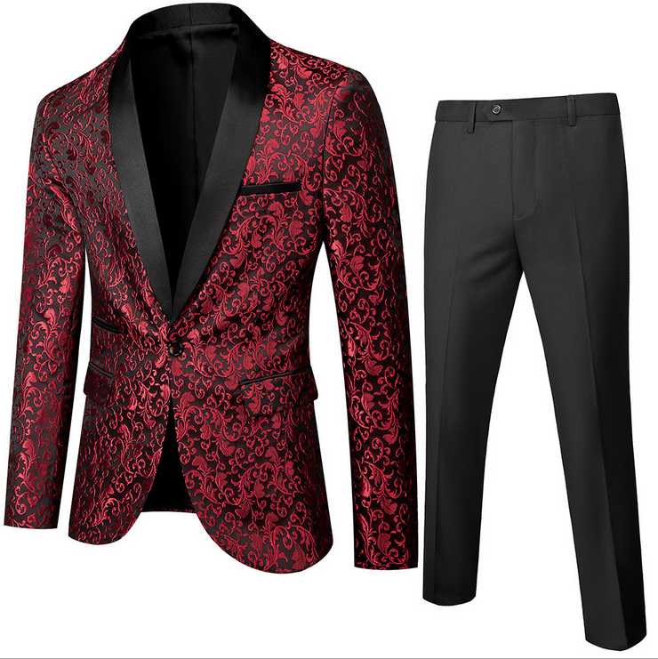 High Quality Black With Burgundy Paisley Groom Tuxedos Shawl Collar Men Work Business Suits 2 pieces Wedding Prom Dinner Blazer, Same as image
High Quality Black With Burgundy Paisley Groom Tuxedos Shawl Collar Men Work Business Suits 2 pieces Wedding Prom Dinner Blazer, Same as image