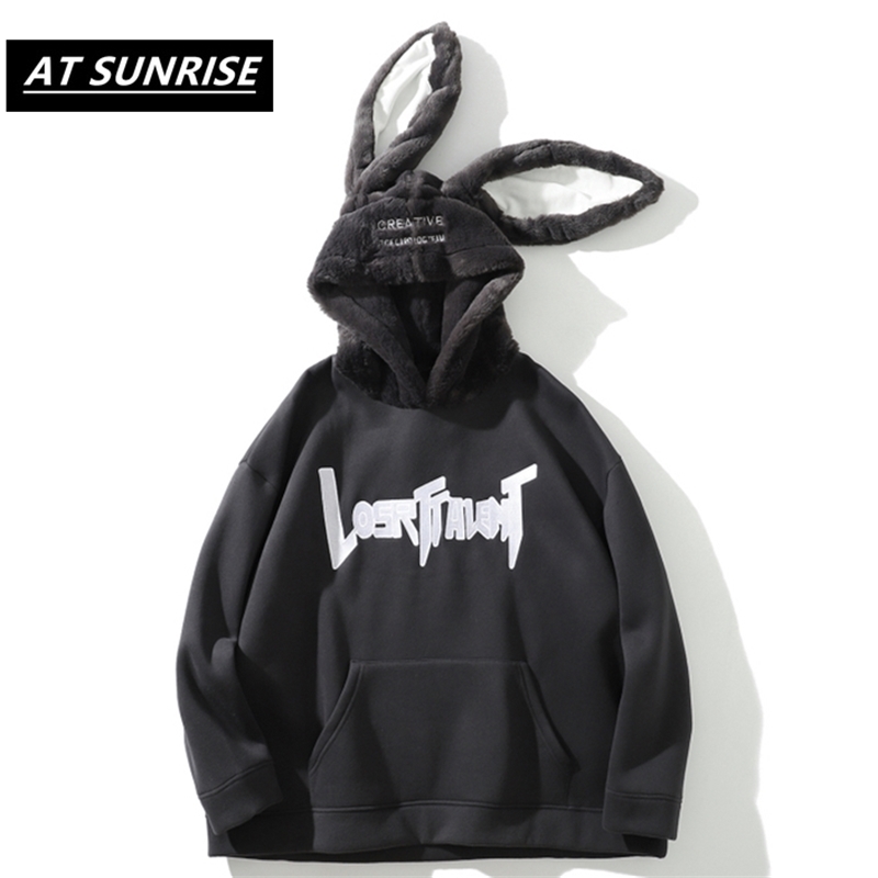 Amusing Rabbit ears Hip Hop Fleece Hoodies Men/Women Casual Hooded Streetwear Sweatshirts Hip Hop Harajuku Male Tops 201114, Black
Amusing Rabbit ears Hip Hop Fleece Hoodies Men/Women Casual Hooded Streetwear Sweatshirts Hip Hop Harajuku Male Tops 201114, Black