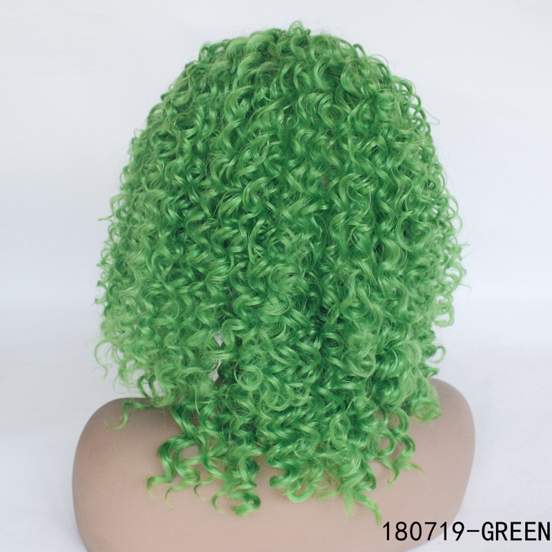 Green Color Synthetic Simulation Human Hair Lace Front Wigs 14~26 inches Perruques de cheveux humains 180719-GREE