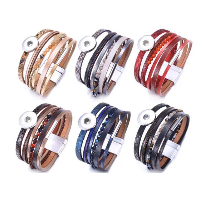 Leopard Print PU Leather Multilayer 18mm Snap Button Bracelet Colorful Women Men Punk Bangle Noosa SH008
Leopard Print PU Leather Multilayer 18mm Snap Button Bracelet Colorful Women Men Punk Bangle Noosa SH008