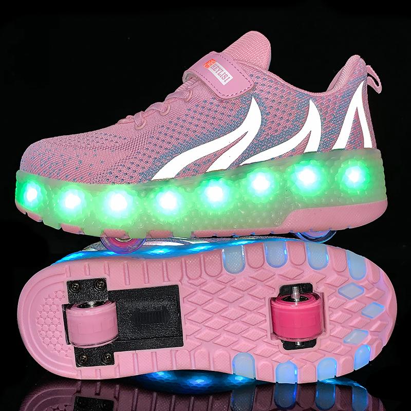 Children's Roller Skates Kids Two-Wheeled Sneakers USB Charging LED Glowing Luminous Breathable Outdoor Sport Shoes Mesh, Black
Children's Roller Skates Kids Two-Wheeled Sneakers USB Charging LED Glowing Luminous Breathable Outdoor Sport Shoes Mesh, Black