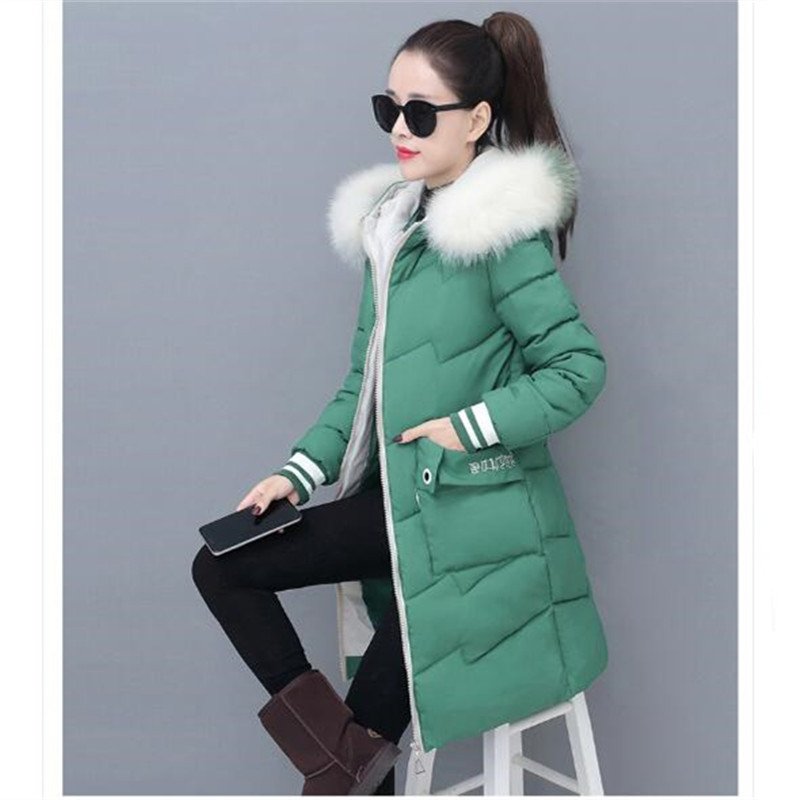 Women Autumn Winter Jacket Parkas New splice Hooded Medium Long Outerwear Slim Plus Size 3XL Female Down Cotton Jacket 201026
