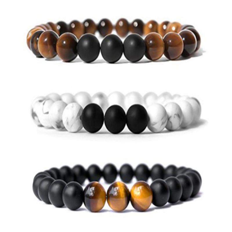 Fashion Couple Tiger Eye Stone Bracelets Bangles Classic Black White Natural Stones Bead Charm Men Bracelet Women Chakra Jewelry
Fashion Couple Tiger Eye Stone Bracelets Bangles Classic Black White Natural Stones Bead Charm Men Bracelet Women Chakra Jewelry