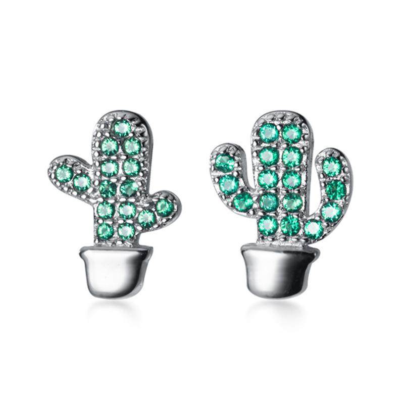 Genuine 925 Sterling Silver Asymmetric Dazzling Green Cactus Plant Stud Earrings for Baby Girls Kids Clear Cubic Zircon Jewelry
Genuine 925 Sterling Silver Asymmetric Dazzling Green Cactus Plant Stud Earrings for Baby Girls Kids Clear Cubic Zircon Jewelry