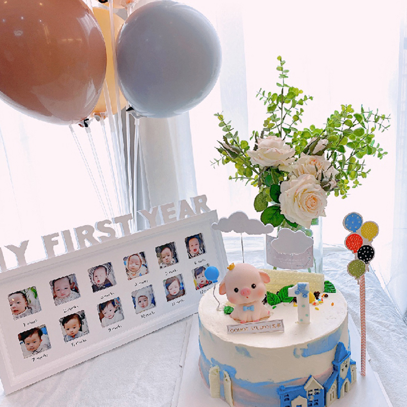 2026 Jusenda Baby DIY Photo 1-12 Months Memorial Growing Picture Frame MY FIRST YEAR Kids 1 Year Birthday Room Wall Decorations 201212 H260306