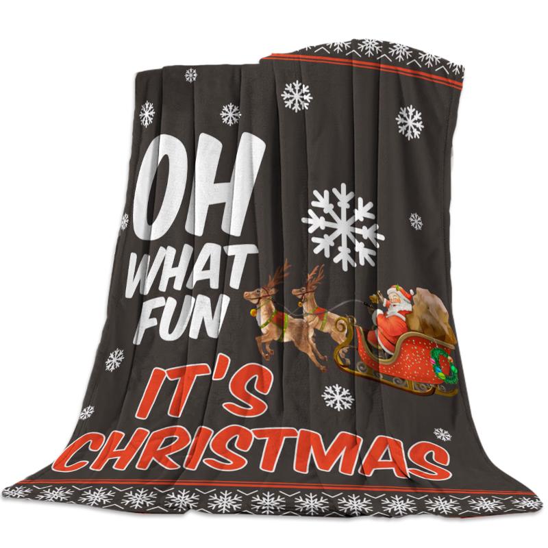 Flannel Blanket for Bed Christmas Santa Elk Sleigh Throw Blanket Portable Soft Warm Sofa Bed Sheets
Flannel Blanket for Bed Christmas Santa Elk Sleigh Throw Blanket Portable Soft Warm Sofa Bed Sheets