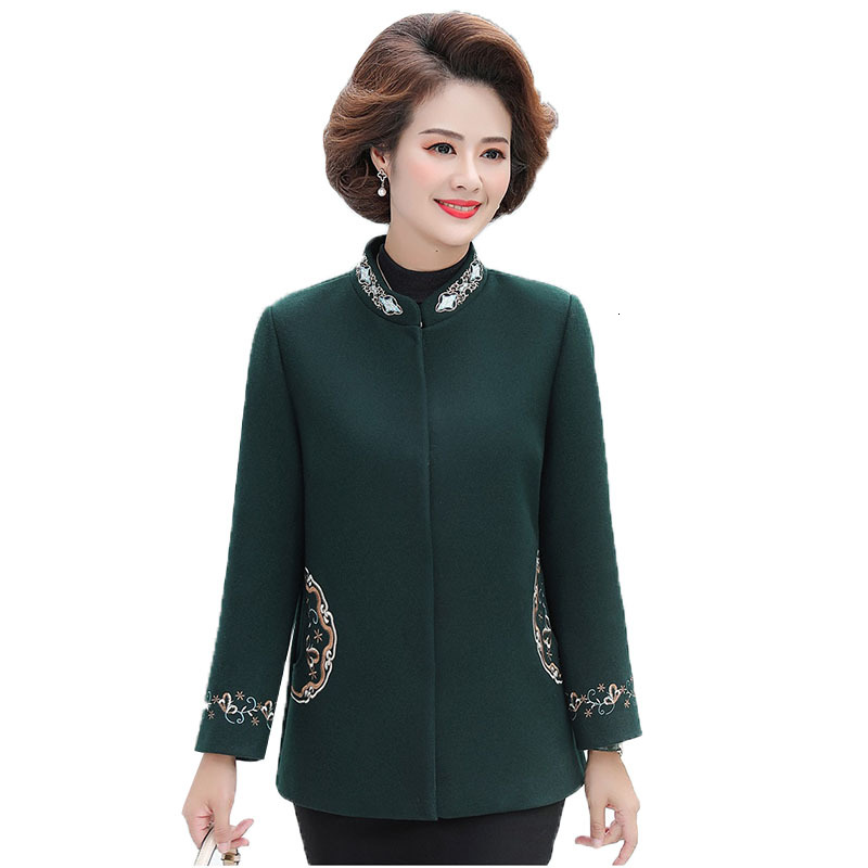 2021 New Manner Embroidered Jacket Mixed Middle-aged Wool Coat Female Elderly Autumn Winter Women's Jackets Top W111 QQCC, Green
2021 New Manner Embroidered Jacket Mixed Middle-aged Wool Coat Female Elderly Autumn Winter Women's Jackets Top W111 QQCC, Green