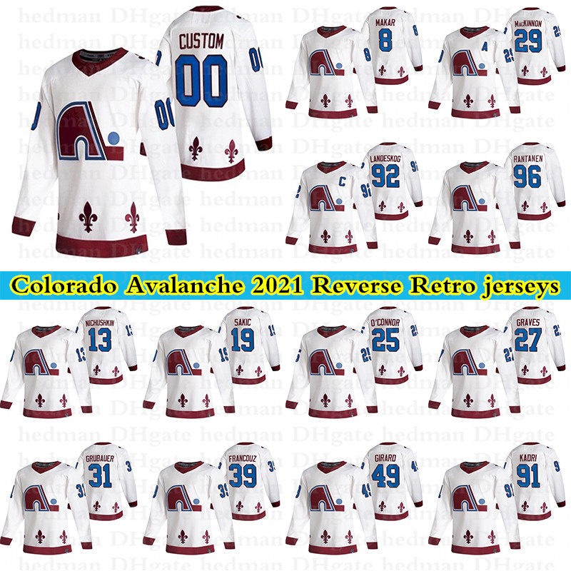 2021 Colorado Avalanche Reverse Retro jerseys 96 Rantanen 29 MacKinnon 8 Cale Makar 92 Landeskog custom any number any name hockey jersey, White
2021 Colorado Avalanche Reverse Retro jerseys 96 Rantanen 29 MacKinnon 8 Cale Makar 92 Landeskog custom any number any name hockey jersey, White