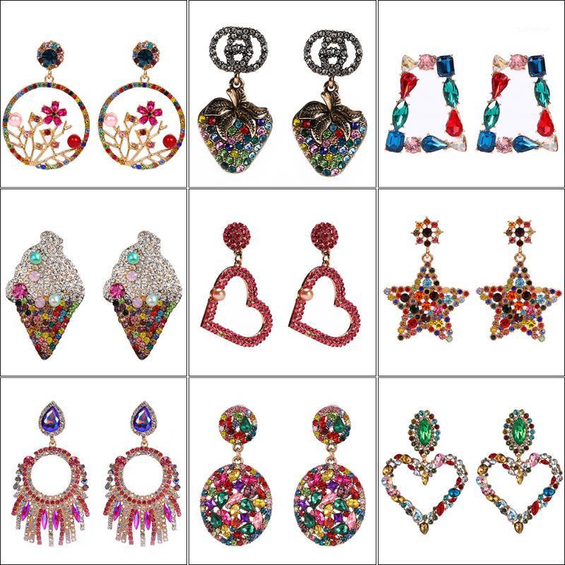 New fashion zinc alloy quality Shining round big rhinestone color fruit star geometry water dangle drop earrings for women gift1
New fashion zinc alloy quality Shining round big rhinestone color fruit star geometry water dangle drop earrings for women gift1