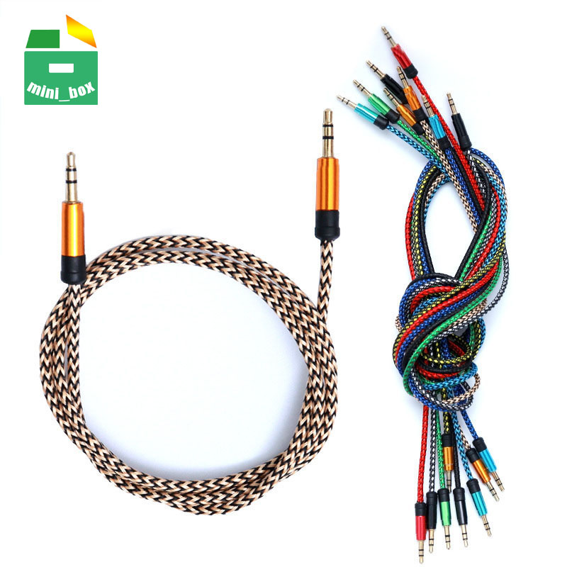 3.5mm Braid Audio Cable Male to Male Stereo Aux Cables 1M Gold Plated Plugs For iPhone Samsung Smartphone Headphones Speaker
3.5mm Braid Audio Cable Male to Male Stereo Aux Cables 1M Gold Plated Plugs For iPhone Samsung Smartphone Headphones Speaker