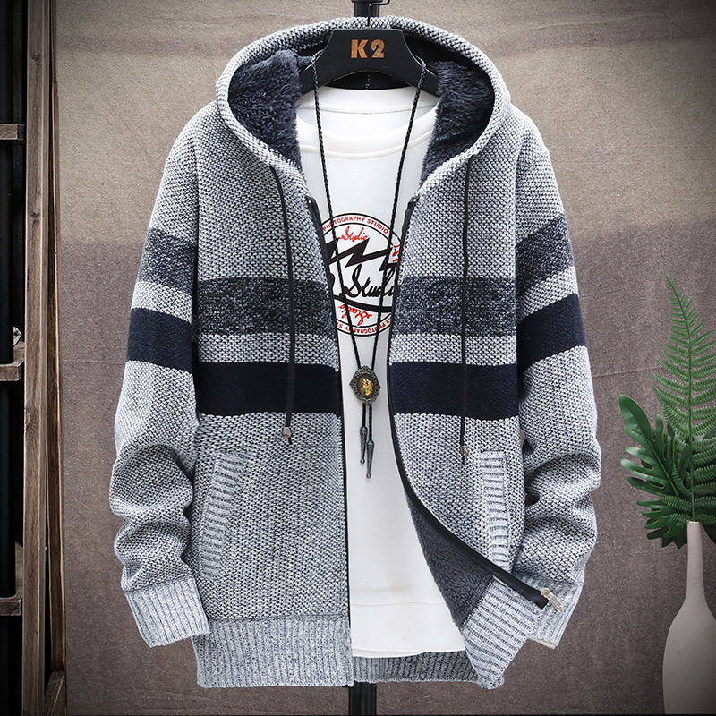Mens Sweaters AutumnWinter Mens Fashion Casual Loose Sweater Mens Fleece and Thick Warm Large Size High Quality Cardigan Coat 5XL 220929