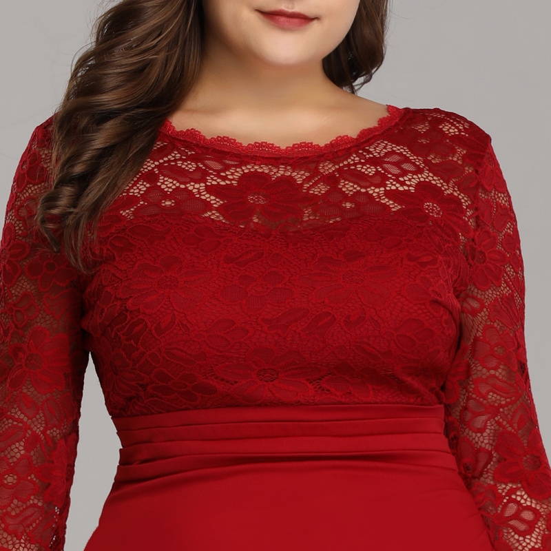 Ever Pretty Evening Dresses Long Black Mermaid Long Sleeve Lace Winter Autumn Satin Elegant Long Party Gowns for Wedding 201114