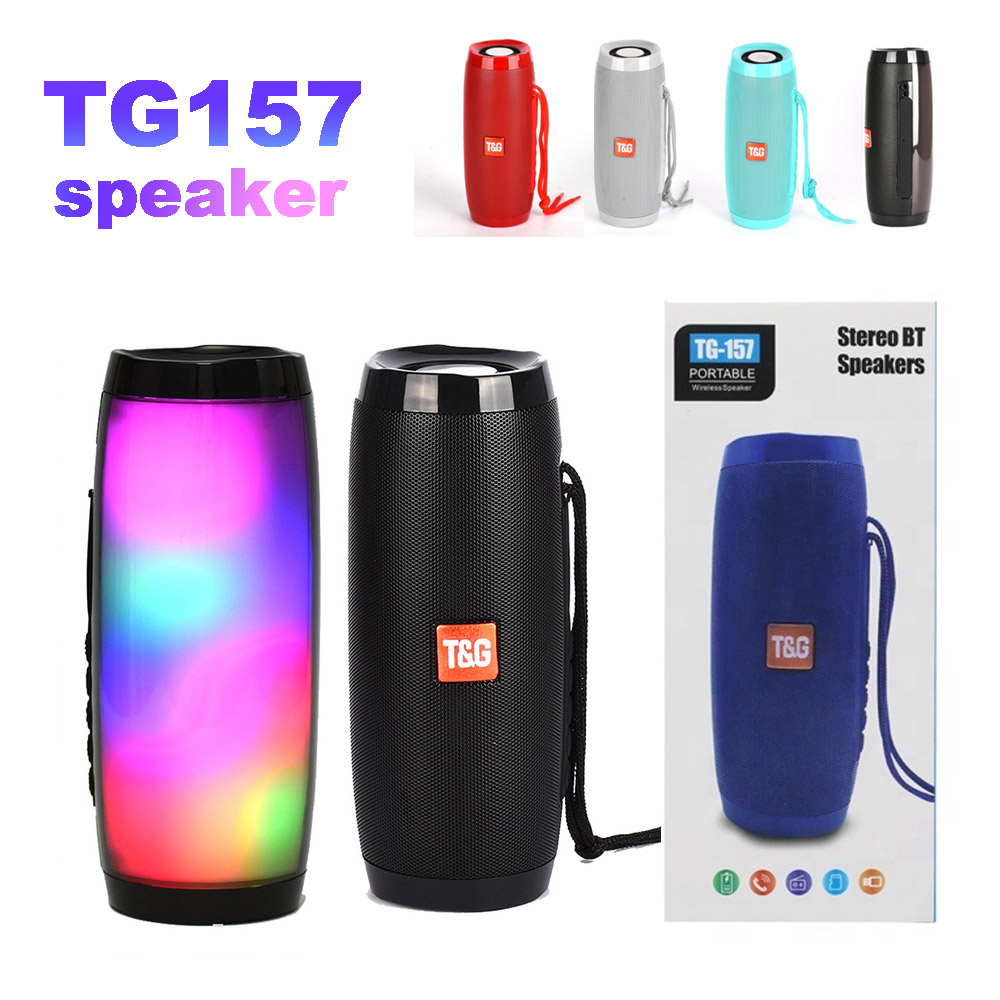 TG157 LED light Universal Wireless Mini Bluetooth Speaker Waterproof FM Radio Column Bass MP3 Support TF Card
TG157 LED light Universal Wireless Mini Bluetooth Speaker Waterproof FM Radio Column Bass MP3 Support TF Card