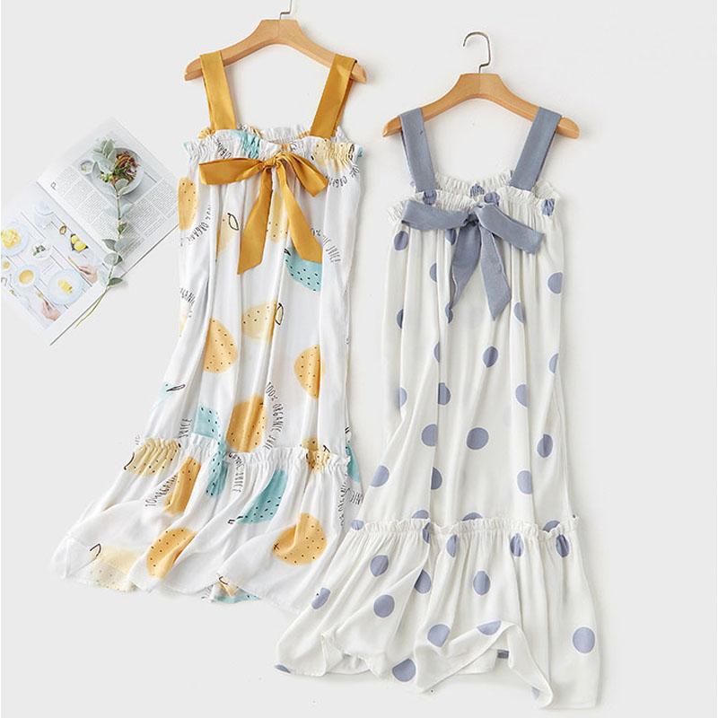 Nightdress Women's Fresh Printed Bow Decor Female Night Gown Cotton Night Dress for Home Wear Plus Size Nightgowns for Summer, Yellow
Nightdress Women's Fresh Printed Bow Decor Female Night Gown Cotton Night Dress for Home Wear Plus Size Nightgowns for Summer, Yellow
