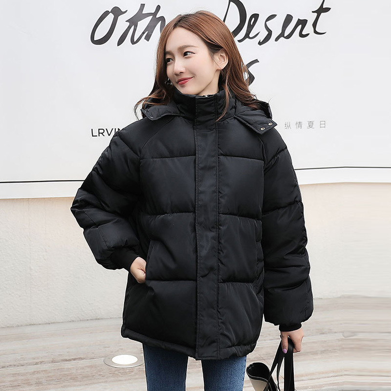 Fashion Short Winter Jacket Women Casual Warm Solid Hooded Parka Coat Office Lady New 201103wtt