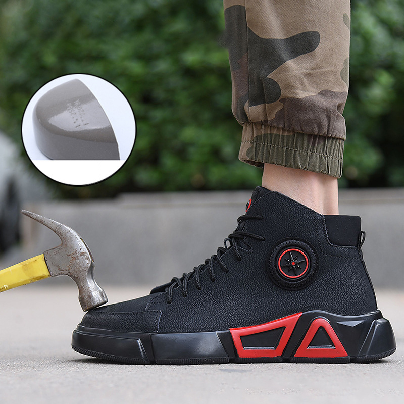 Winter Safety Shoes Men Steel Toe Safety Boots Ankle Leather Winter Boots Puncture-Proof Work Boots Waterproof Men Work Shoes LJ200918