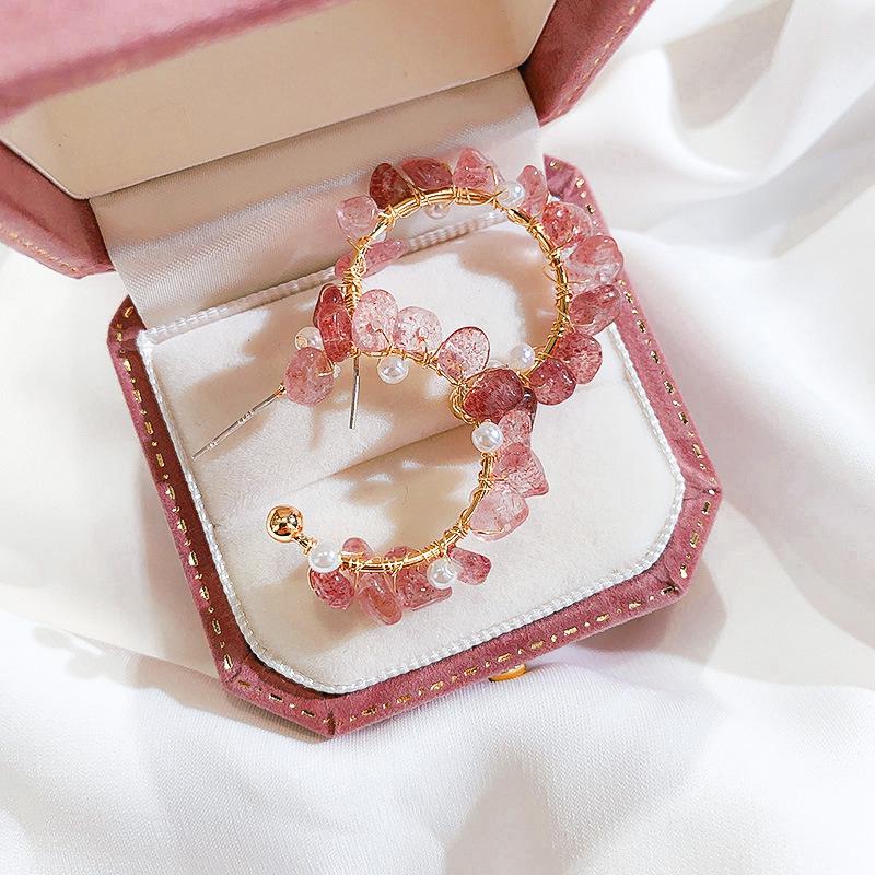 USTAR Pink Natural Stone Round Hoop Earrings for Women Girls Fashion Jewelry Earrings statement gifts
USTAR Pink Natural Stone Round Hoop Earrings for Women Girls Fashion Jewelry Earrings statement gifts