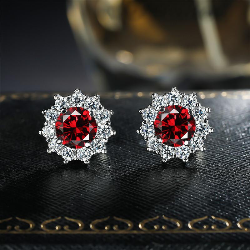 Charming Red Round Zircon Sun Flower Stud Earrings For Women Luxury Jewelry Vintage Fashion Rainbow Stone Silver Color Earrings
Charming Red Round Zircon Sun Flower Stud Earrings For Women Luxury Jewelry Vintage Fashion Rainbow Stone Silver Color Earrings