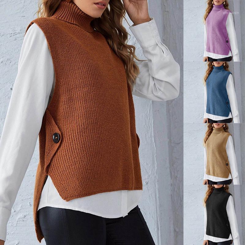 Women' Sleeveless Shirt Stitch High Neck Pullover Sleeveless Casual Knitted Vest Sweater Autumn Aand Winter Fashion ButtonsTops1, Black
Women' Sleeveless Shirt Stitch High Neck Pullover Sleeveless Casual Knitted Vest Sweater Autumn Aand Winter Fashion ButtonsTops1, Black