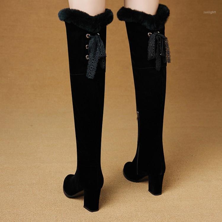 PXELENA Fashion Slim Fit Thigh High Boots Women Chunky Block High Heel Real Fur Over The Knee Boots Female Shoes Black1, Black
PXELENA Fashion Slim Fit Thigh High Boots Women Chunky Block High Heel Real Fur Over The Knee Boots Female Shoes Black1, Black