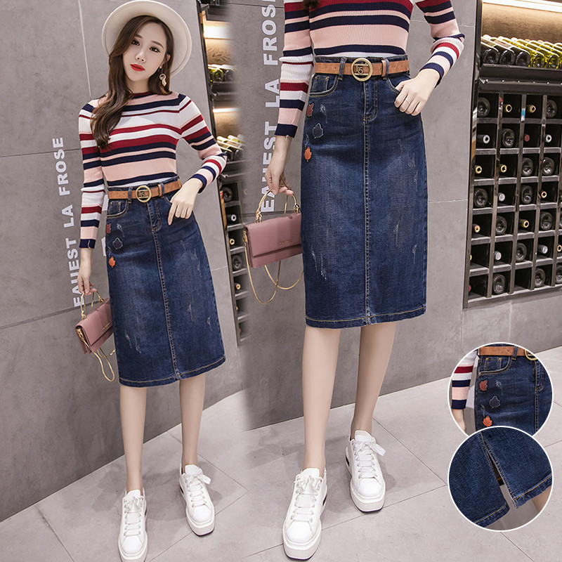 2021 Women's Denim Skirts Spring Autumn New High Waist Package Hip A-line Mid-length Elastic Splicing Sexy Split Skirt 293 D9nn, Blue
2021 Women's Denim Skirts Spring Autumn New High Waist Package Hip A-line Mid-length Elastic Splicing Sexy Split Skirt 293 D9nn, Blue