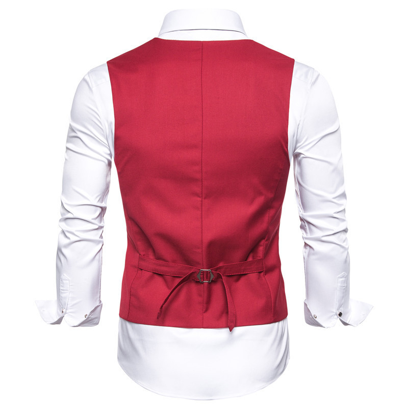 6XL Big Size Mens Black Blue Red Dress Vest Waistcoat for Men Sleeveless Blazer Business Casual Suit Vests Formal Chaleco Hombre 201124