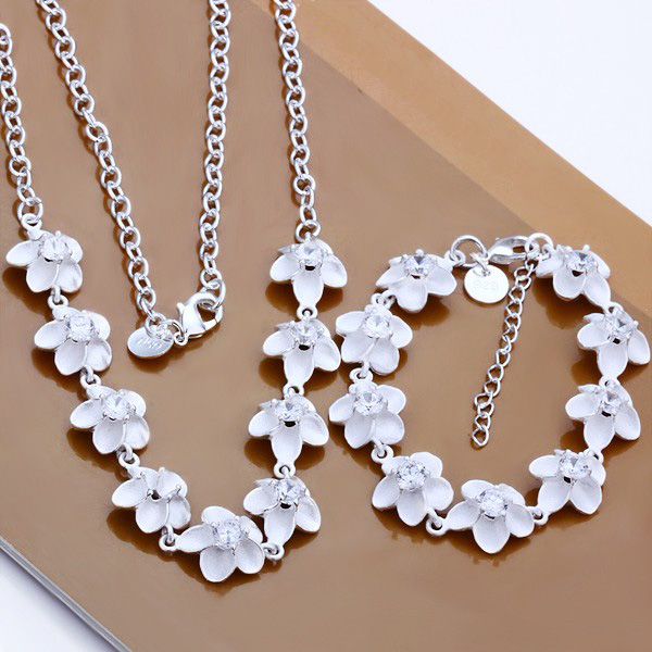 Classical 925 Sterling Silver Plum blossom Necklaces+Bracelets Women Jewelry Sets Fashion Costume Jewelry Sets for women
Classical 925 Sterling Silver Plum blossom Necklaces+Bracelets Women Jewelry Sets Fashion Costume Jewelry Sets for women