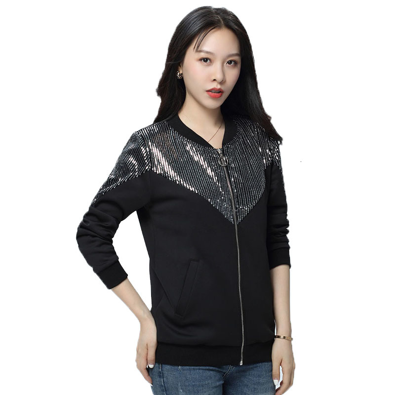 Spring Autumn New Fashion Leaves Casual Female Jacket Short Sequins Outerwear Plus Size Overcoat Tops R863 Ifam, Silver
Spring Autumn New Fashion Leaves Casual Female Jacket Short Sequins Outerwear Plus Size Overcoat Tops R863 Ifam, Silver