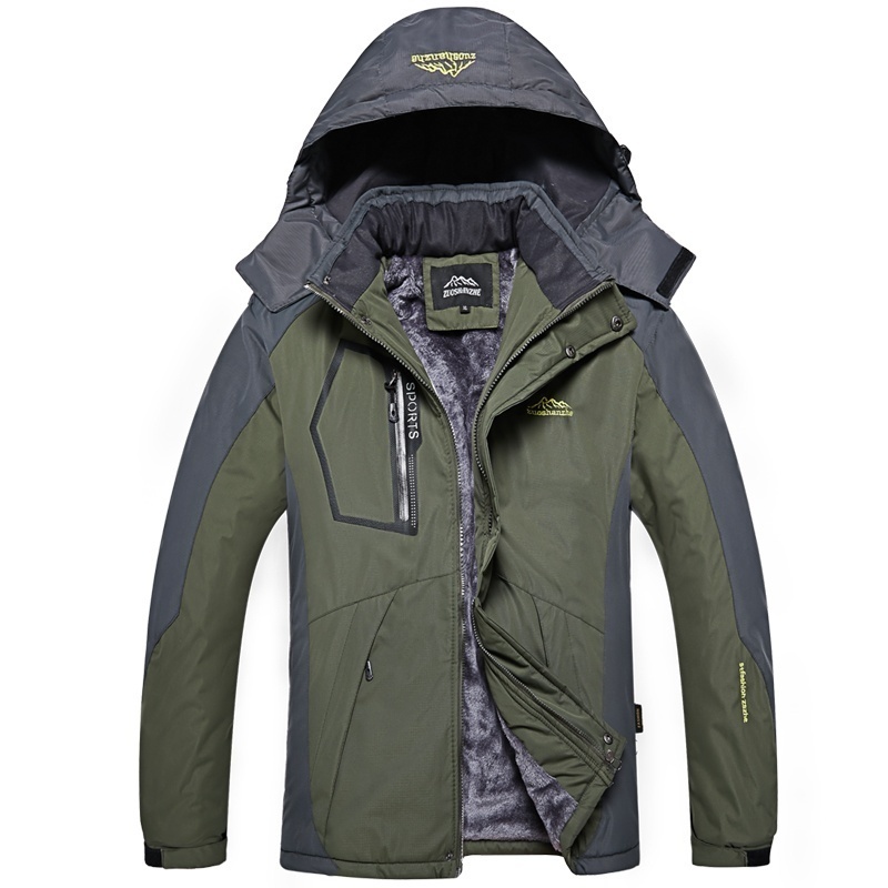 Winter Men Outdoor Jacket Waterproof Warm Coats Male Casual Thicken Velvet Jacket Plus Size Mens Outwear Mountaineering Overcoat 201127